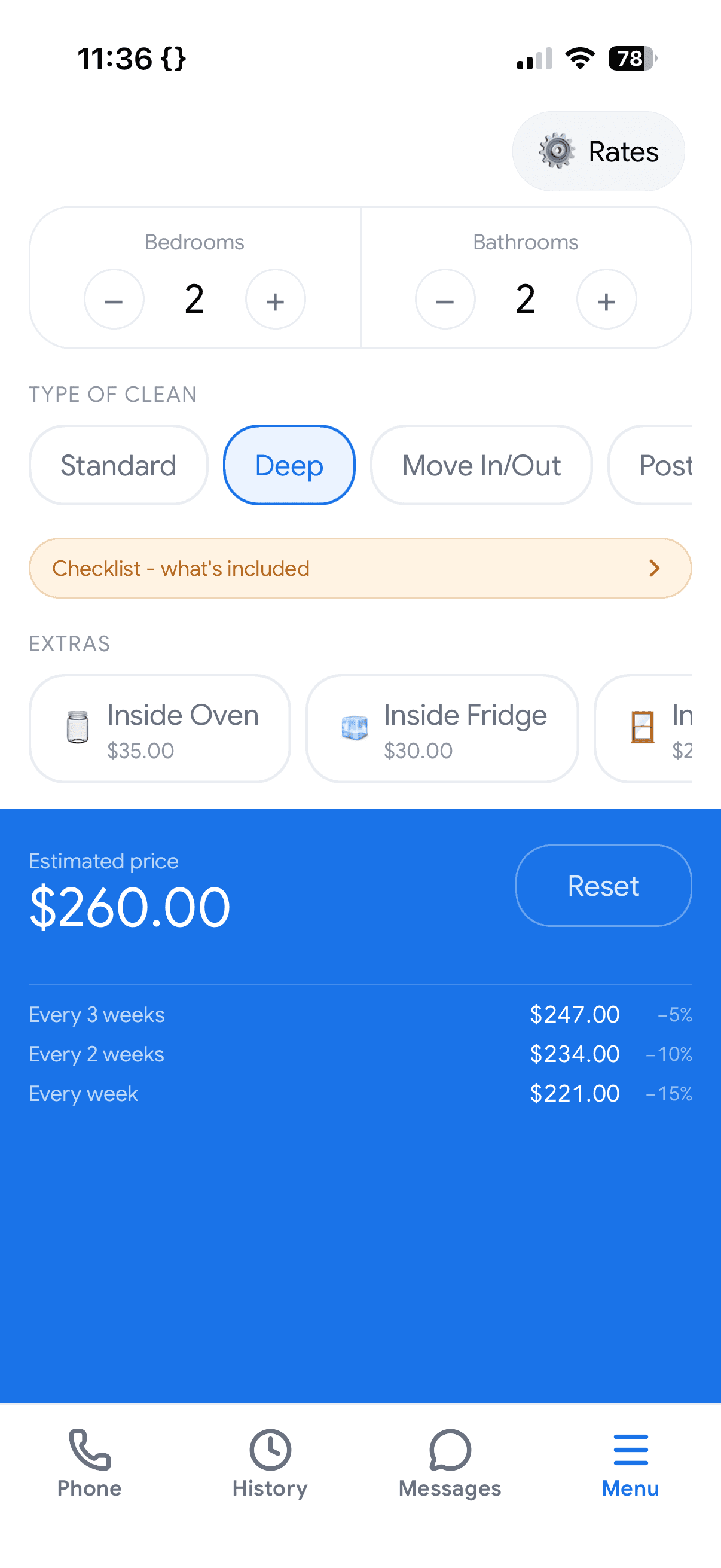 Price calculator